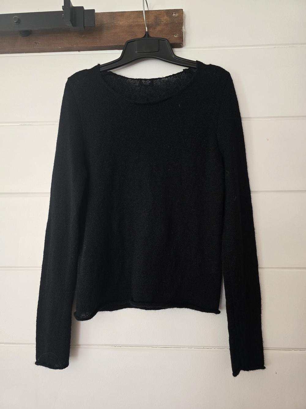 Brandy Melville Black Mohair/wool Light Knit Crewneck Sweater OS